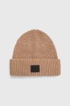 Шапка з домішкою вовни AllSaints колір бежевий