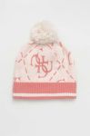 Шапка з домішкою вовни Guess колір рожевий (3489287)