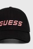 Бавовняна бейсболка Guess колір чорний з аплікацією (3489291)