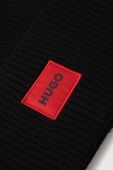 Вовняна шапка HUGO колір чорний з товстого трикотажу вовна (3506960)