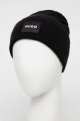 Шапка HUGO колір чорний з тонкого трикотажу (3559539)