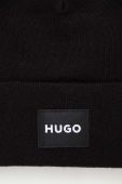 Шапка HUGO колір чорний з тонкого трикотажу (3559539)