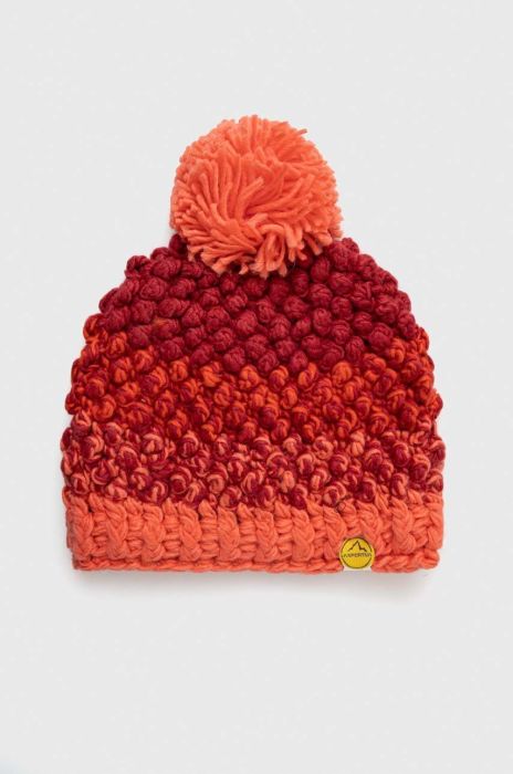 Шапка LA Sportiva Terry колір червоний з товстого трикотажу