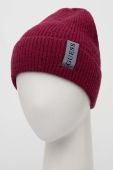 Шапка з домішкою вовни Guess колір фіолетовий