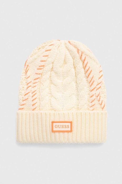 Шапка Guess колір бежевий з тонкого трикотажу (3519816)