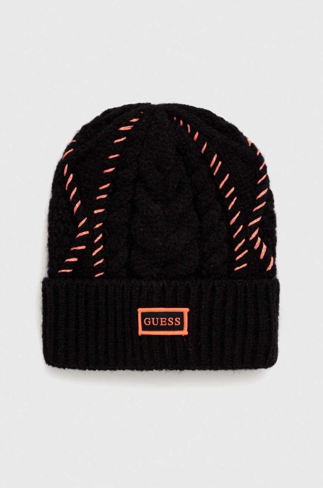 Шапка Guess колір чорний з тонкого трикотажу (3519814)