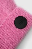 Вовняна шапка MMC STUDIO колір рожевий з товстого трикотажу вовна