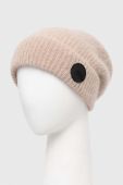 Вовняна шапка MMC STUDIO колір бежевий з товстого трикотажу вовна (3511648)