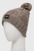 Шапка з домішкою вовни Superdry колір бежевий з товстого трикотажу (3678580)