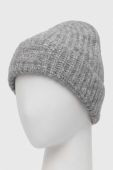 Шапка з вовною Superdry колір сірий з товстого трикотажу
