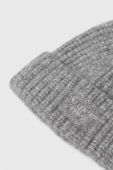 Шапка з вовною Superdry колір сірий з товстого трикотажу