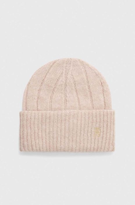 Шапка з домішкою вовни Tommy Hilfiger колір бежевий (3519827)