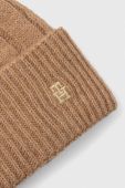 Шапка з домішкою вовни Tommy Hilfiger колір коричневий (3519825)