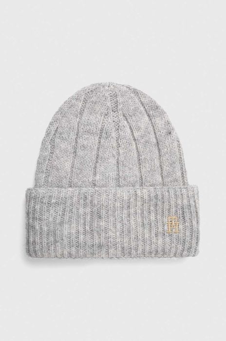 Шапка з домішкою вовни Tommy Hilfiger колір сірий (3519826)