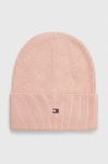 Шапка з домішкою кашеміру Tommy Hilfiger колір рожевий з тонкого трикотажу
