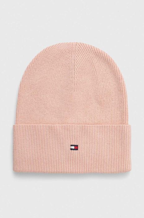 Шапка з домішкою кашеміру Tommy Hilfiger колір рожевий з тонкого трикотажу