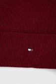Шапка з домішкою кашеміру Tommy Hilfiger колір бордовий з тонкого трикотажу