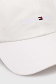 Бавовняна бейсболка Tommy Jeans колір білий однотонна