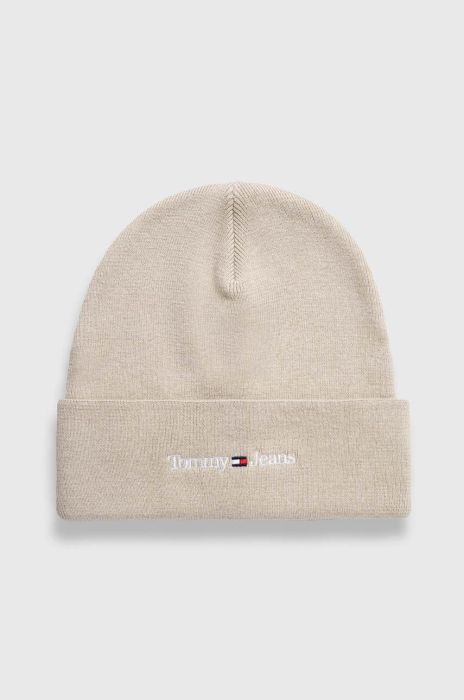 Шапка Tommy Jeans колір бежевий з товстого трикотажу