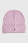 Шапка Tommy Jeans колір рожевий з товстого трикотажу