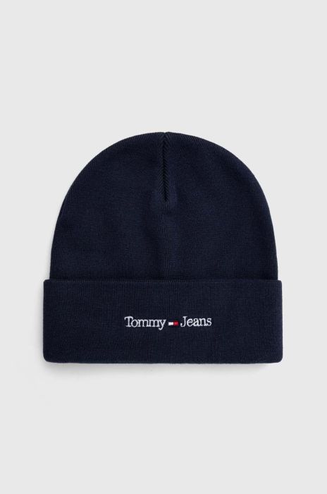 Шапка Tommy Jeans колір синій з товстого трикотажу (3419497)