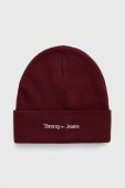 Шапка Tommy Jeans колір бордовий з товстого трикотажу