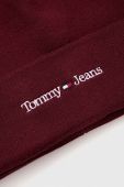 Шапка Tommy Jeans колір бордовий з товстого трикотажу