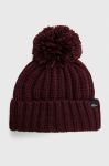 Шапка Jack Wolfskin колір бордовий з товстого трикотажу