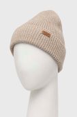 Шапка Barbour колір бежевий з товстого трикотажу