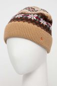 Вовняна шапка Lauren Ralph Lauren колір коричневий вовна