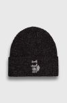 Вовняна шапка Karl Lagerfeld колір чорний з тонкого трикотажу вовна (3550221)