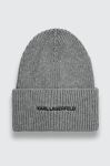 Шапка з домішкою кашеміру Karl Lagerfeld колір сірий з тонкого трикотажу (3550225)