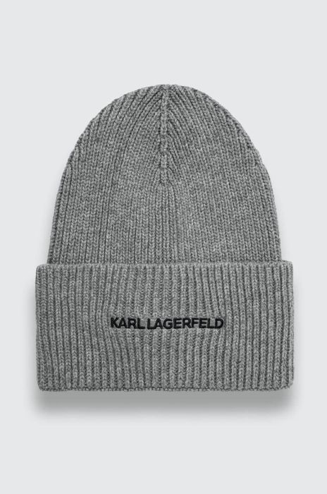 Шапка з домішкою кашеміру Karl Lagerfeld колір сірий з тонкого трикотажу (3550225)