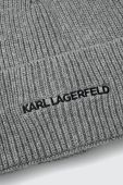 Шапка з домішкою кашеміру Karl Lagerfeld колір сірий з тонкого трикотажу (3550225)