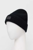 Вовняна шапка The Kooples колір чорний з товстого трикотажу вовна