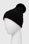 Шапка Morgan колір чорний з тонкого трикотажу