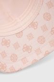 Бавовняна кепка Guess колір рожевий візерунок