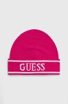 Шапка Guess колір рожевий з тонкого трикотажу (3329828)
