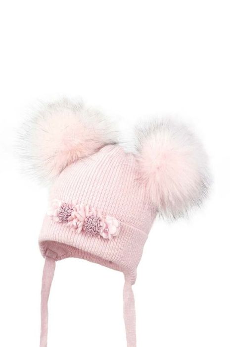 Дитяча шапка Jamiks BOA колір рожевий