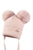 Дитяча шапка з домішкою вовни Jamiks CLAUDINE колір рожевий