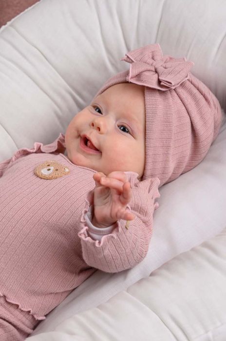 Дитяча шапка Jamiks ELICIA колір рожевий з тонкого трикотажу