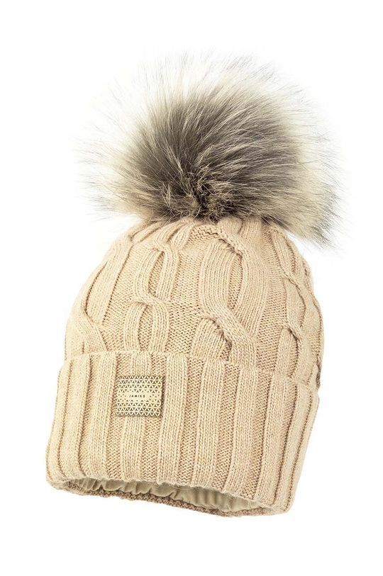 Дитяча шапка Jamiks KIRSTEN колір бежевий (3589507)