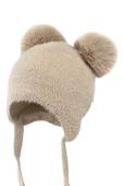Дитяча шапка з домішкою вовни Jamiks PERLITA колір бежевий з тонкого трикотажу (3561441)