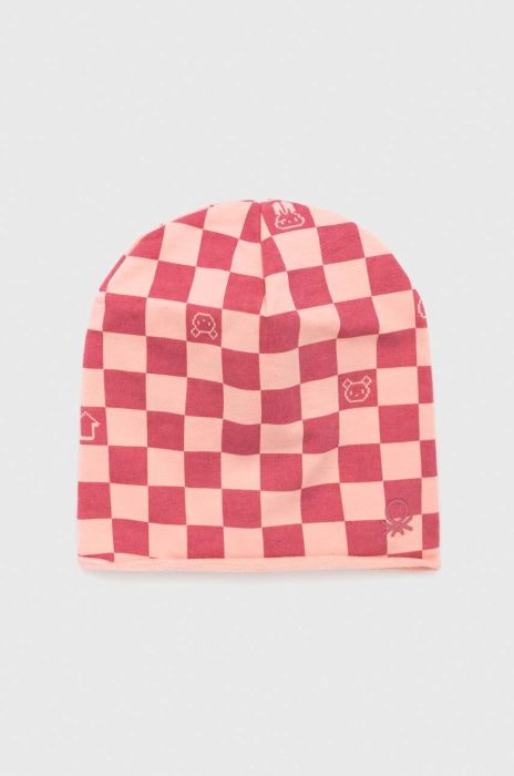 Дитяча шапка United Colors of Benetton колір рожевий з тонкого трикотажу (3394025)