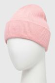 Дитяча вовняна шапка United Colors of Benetton колір рожевий з тонкого трикотажу
