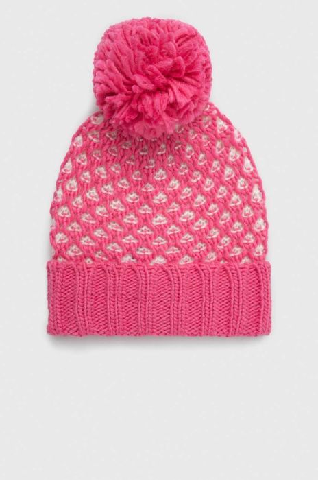 Дитяча шапка з домішкою вовни United Colors of Benetton колір рожевий з товстого трикотажу (3653534)