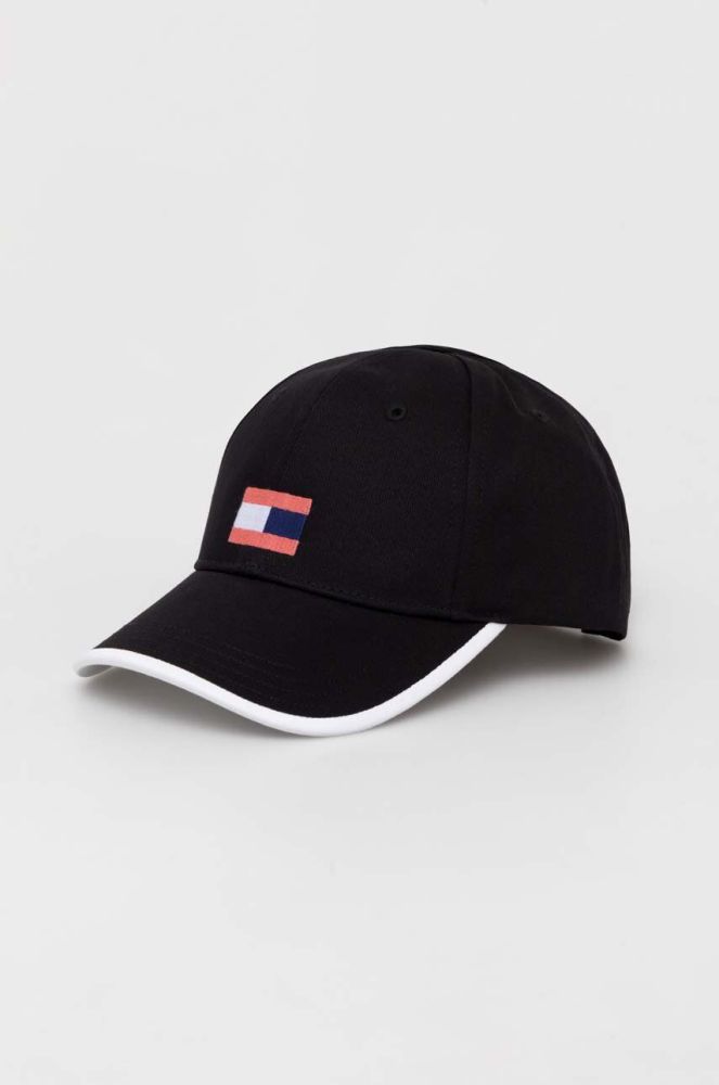 Дитяча бавовняна кепка Tommy Hilfiger колір чорний з аплікацією (3359968)