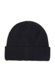 Дитяча шапка з домішкою вовни BOSS колір синій з товстого трикотажу
