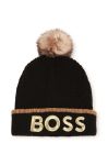 Дитяча шапка з домішкою вовни BOSS колір чорний (3445783)