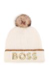 Дитяча шапка з домішкою вовни BOSS колір білий (3445786)